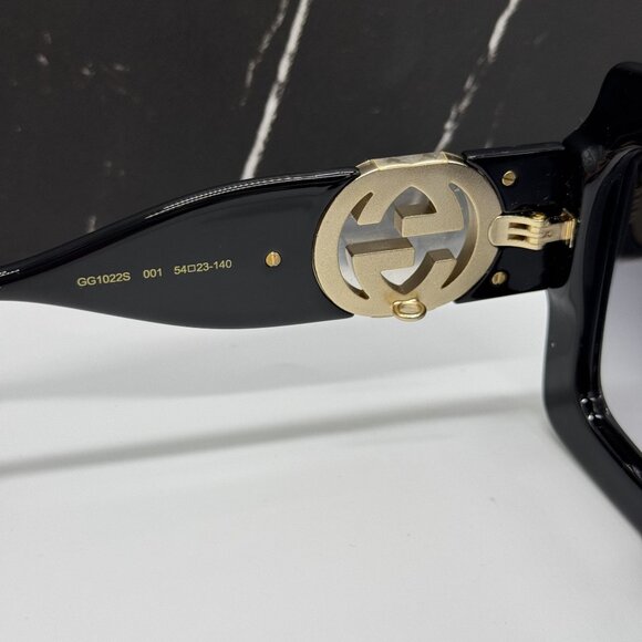 NEW GUCCI GG1022S 001 BLACK WOMEN SUNGLASSES - Picture 12 of 14